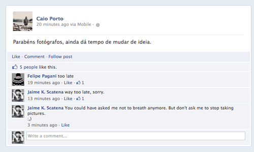 Can stop breathing but not photographing | Facebookland | Jaime Scatena